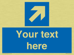 Custom Directional signage blue up right arrow 